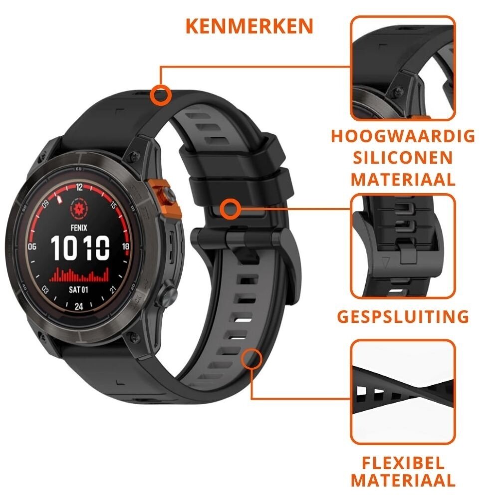 Strap-it® Strap-it Garmin Forerunner 970 Sport Schnallenarmband (Schwarz/Grau) Strap-it® Strap-it Garmin Forerunner 970 Sport Schnallenarmband (Schwarz/Grau)