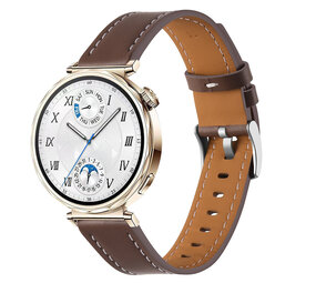 Strap-it® Huawei Watch GT 5 - 41mm 'One Push' Lederarmband (Dunkelbraun) Strap-it® Huawei Watch GT 5 - 41mm 'One Push' Lederarmband (Dunkelbraun)