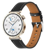 Strap-it® Huawei Watch 5 - 42mm 'one push' Lederarmband (Schwarz)