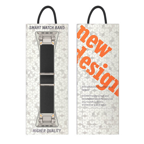 Strap-it® Strap-it Apple Watch 'Explorer' Polyester Armband (Schwarz mit Titan) Strap-it® Strap-it Apple Watch 'Explorer' Polyester Armband (Schwarz mit Titan)