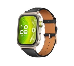 Strap-it® Huawei Watch Fit 3 Lederarmband (Schwarz)