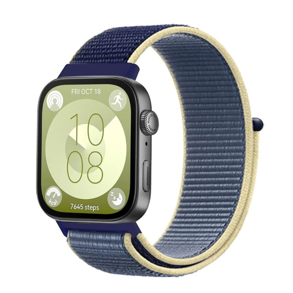 Strap-it® Strap-it Huawei Watch Fit 3 Classic Nylonarmband (Ozean Blau)