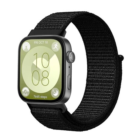 Strap-it® Strap-it Huawei Watch Fit 4 Classic Nylonarmband (Schwarz) Strap-it® Strap-it Huawei Watch Fit 4 Classic Nylonarmband (Schwarz)