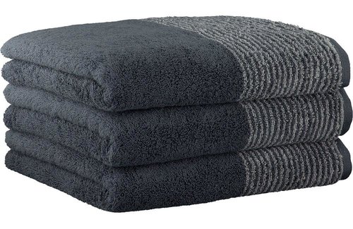 Cawö Two-Tone Anthracite Handdoek