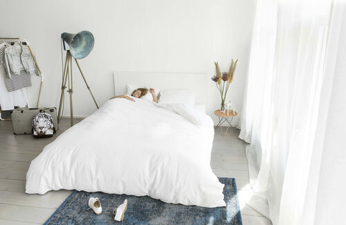 SNURK Uni White Flanel Dekbedovertrek