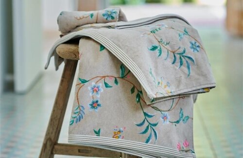 PiP Studio Les Fleurs Khaki Handdoek