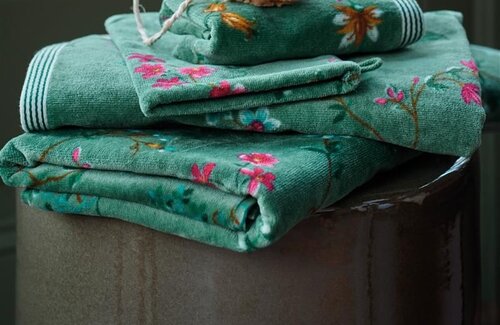 PiP Studio Les Fleurs Green Handdoek