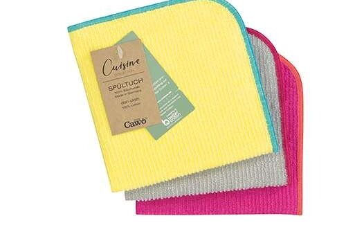Cawö Trio Lemon pink Vaatdoek (30x30cm - 3pack)