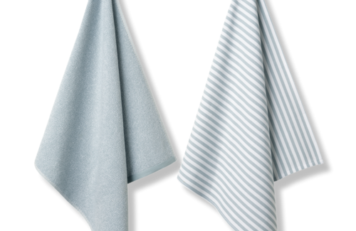Vandyck Pure Kitchen Pearl Blue Handdoek + Theedoek (60x60cm)