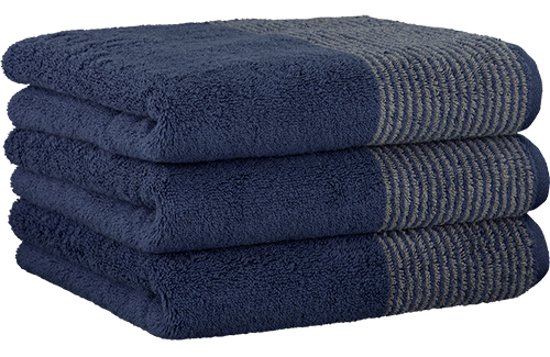 Cawö Two-Tone Night Blue Handdoek