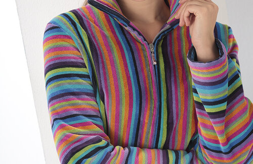 Cawö Lifestyle Stripe Multicolor Blue 1456 Badjas