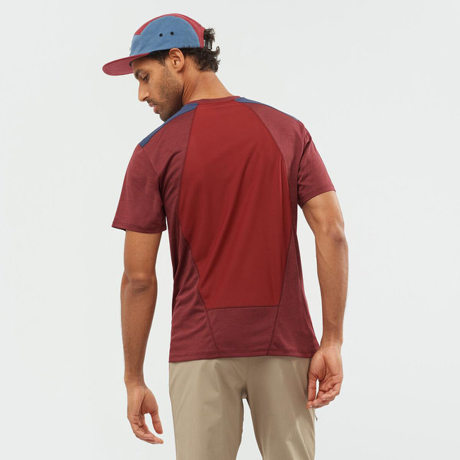 Outline SS Tee - Cabernet/Mood Indigo