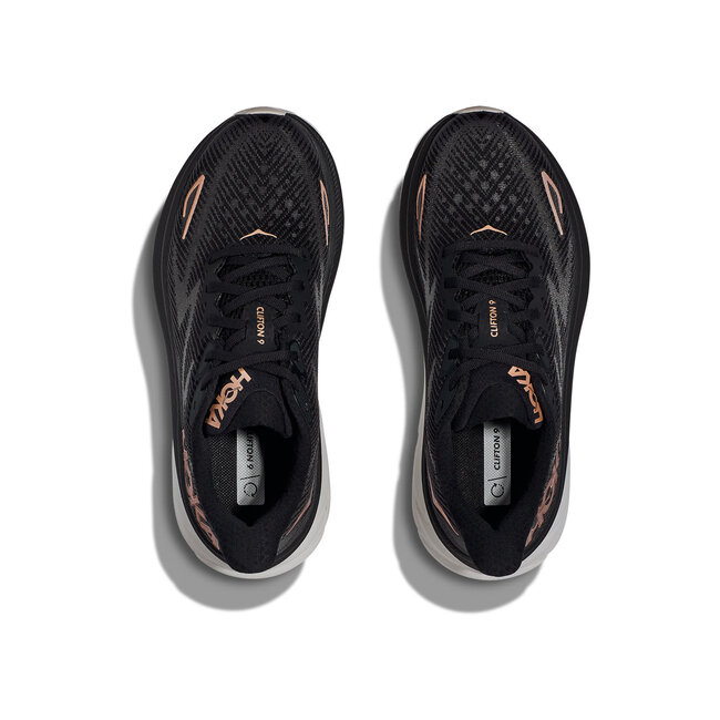 HOKA Clifton 9  W - Black/Rose Gold
