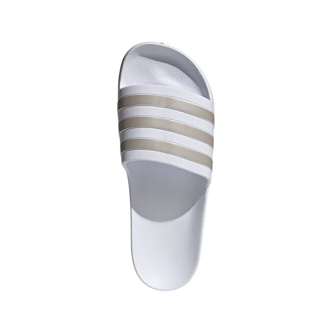 ADIDAS Adilette Aqua -  White / Platinum Metallic