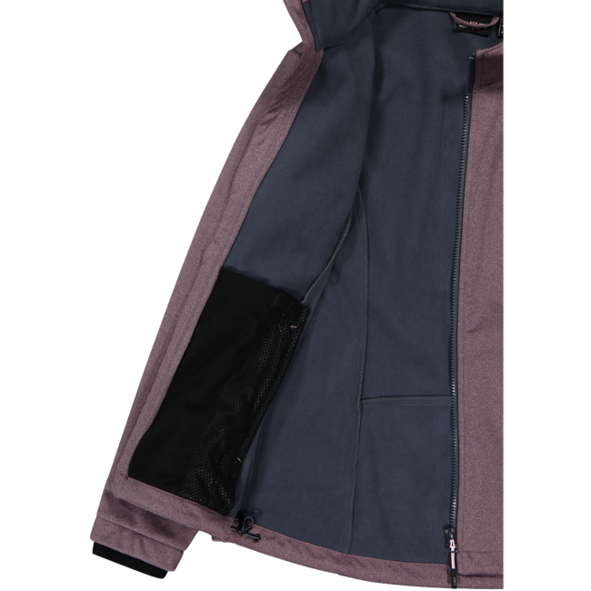 CMP W jacket Zip Soft shell Hood - Pink/Melange