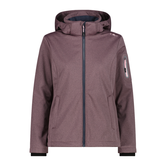 CMP W jacket Zip Soft shell Hood - Pink/Melange