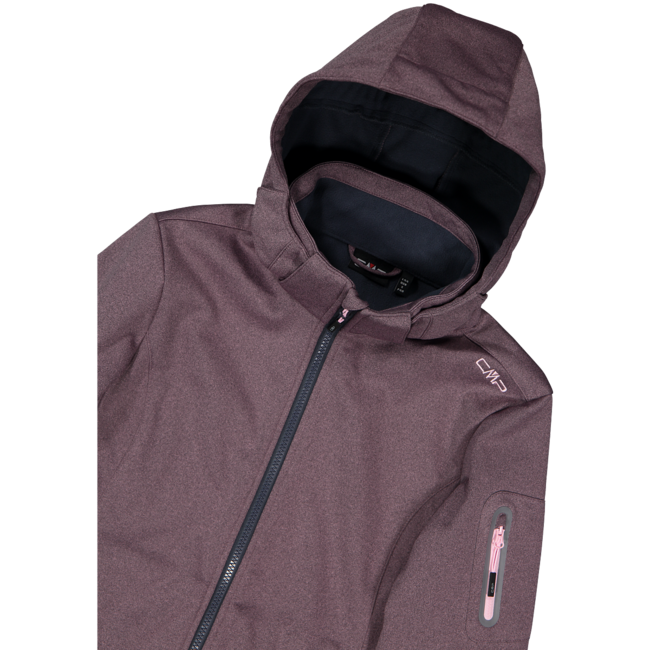 CMP W jacket Zip Soft shell Hood - Pink/Melange