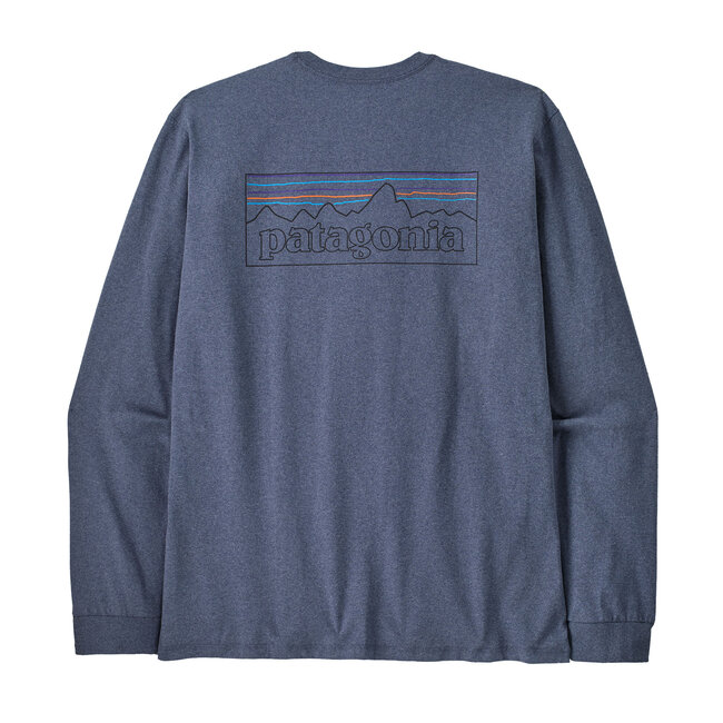 PATAGONIA M's L/S P-6 Logo Responsibili-Tee - P-6 Outline: Current Blue