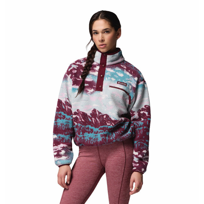 COLUMBIA Helvetia™ II Printed Cropped Half Snap - Rich Wine Siste