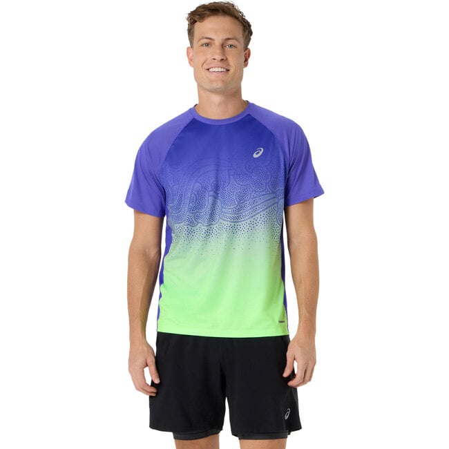 ASICS Road Fade SS Top - Cobalt/Green