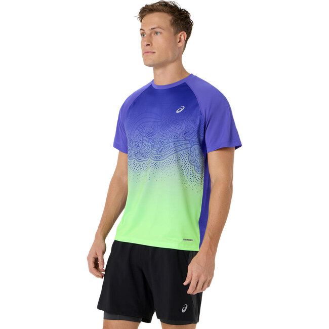 ASICS Road Fade SS Top - Cobalt/Green