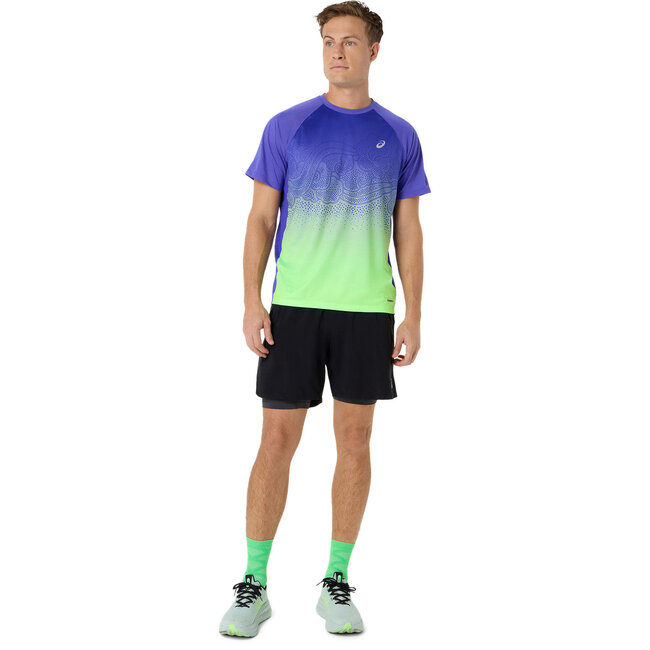 ASICS Road Fade SS Top - Cobalt/Green
