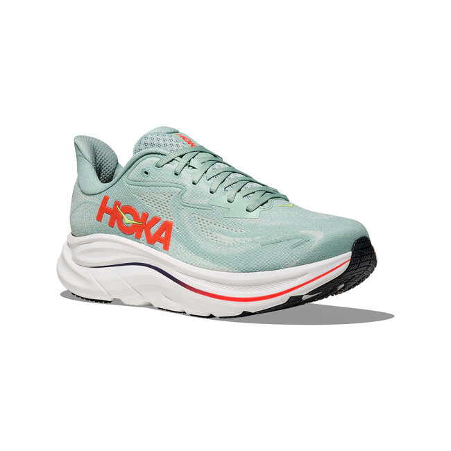 HOKA Clifton 10 - Sage/Neon Flame
