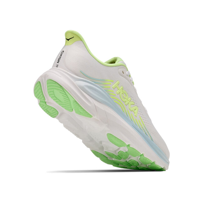 HOKA W Clifton 11 - Frost/Neon Yuzu