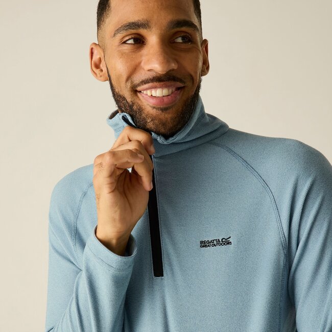 REGATTA Men's Montes Lightweight Half Zip Fleece - Dusky Blue