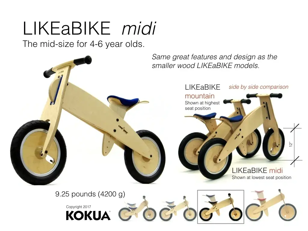 LIKE A-BIKE KOKUA LIKE A BIKE Midi Balance Bike Forest Green