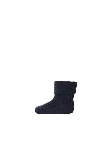 OUTLET MP Denmark wol rib sokjes | 498 dark denim melange