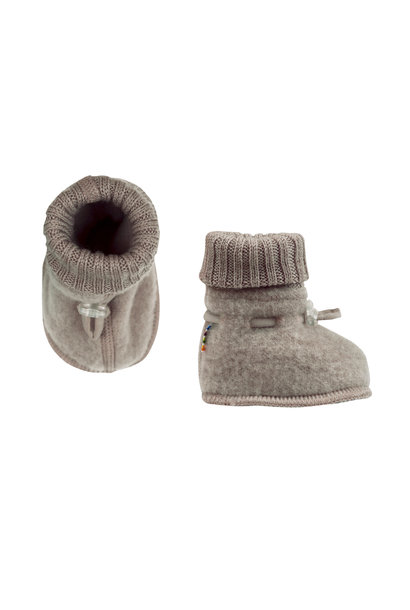 Joha slofjes wol fleece - sesame melange