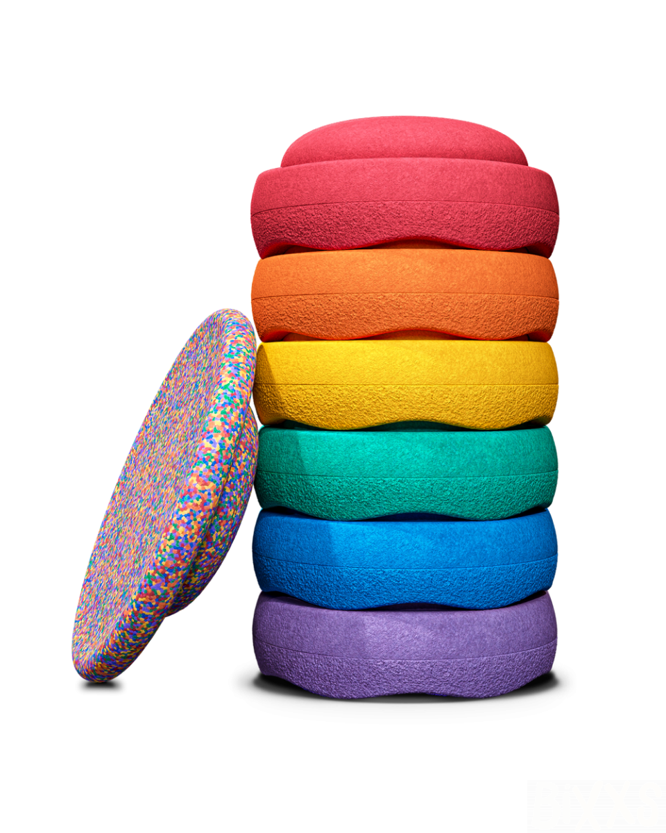 Stapelstein limited edition rainbow basic + balance board confetti-1