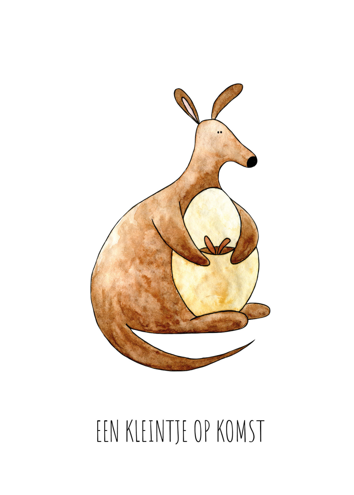 Juulz wenskaart | kangaroo kindje op komst-1