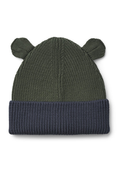 OUTLET Liewood gina beanie muts hunter green / midnight navy