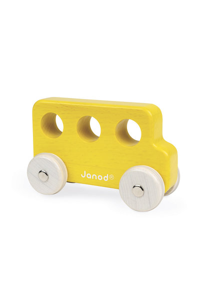 Janod houten auto bus | geel