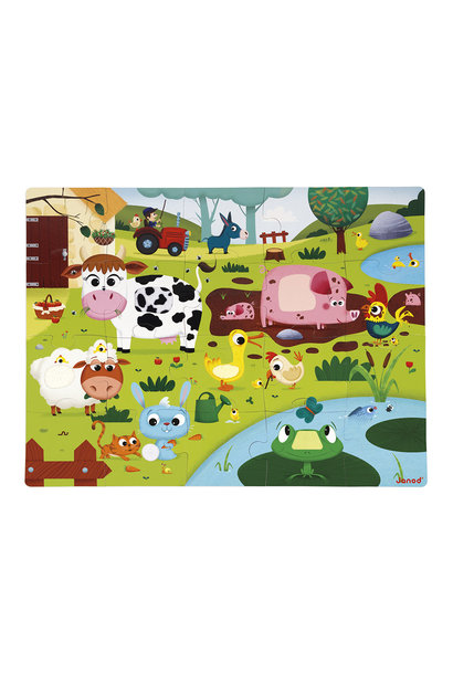 voel puzzel met 20 stukjes - boerderijdieren