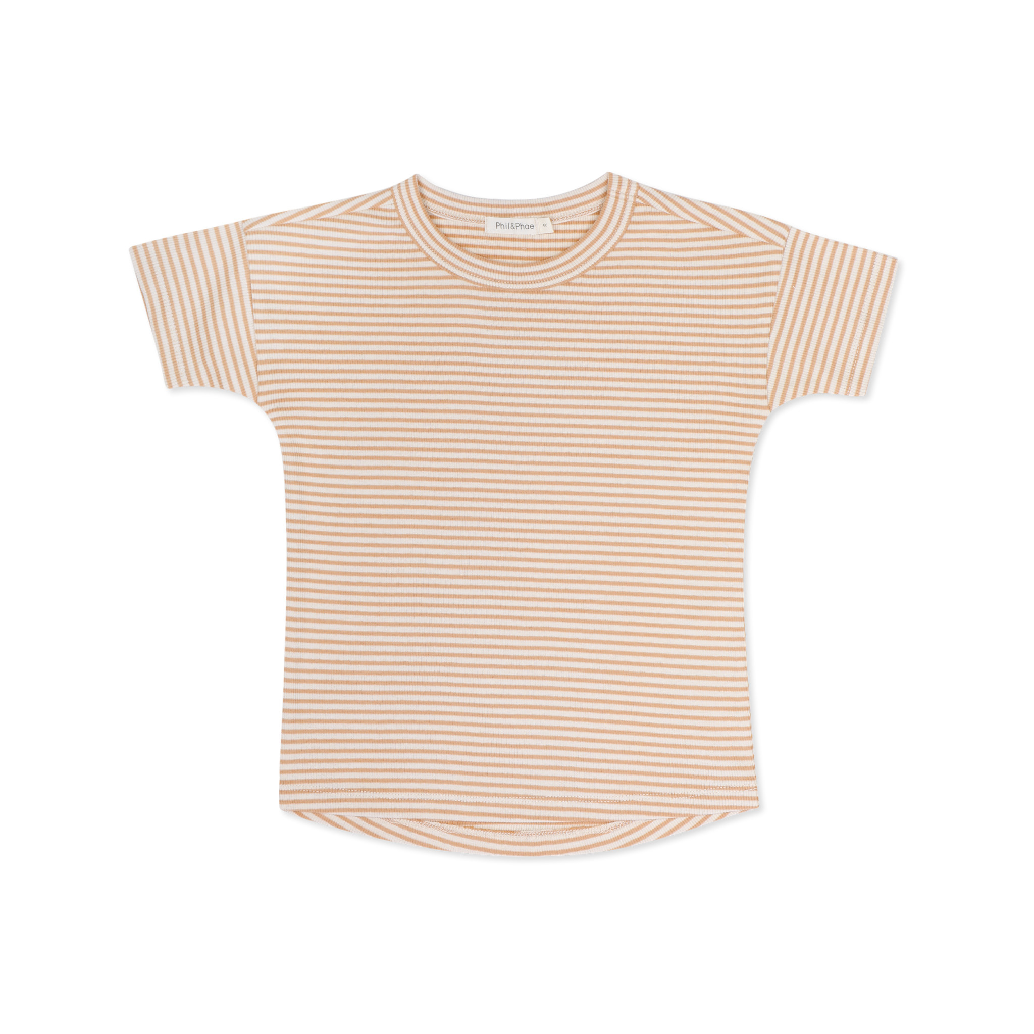 Phil & Phae shirt short sleeves rib stripes dune-1