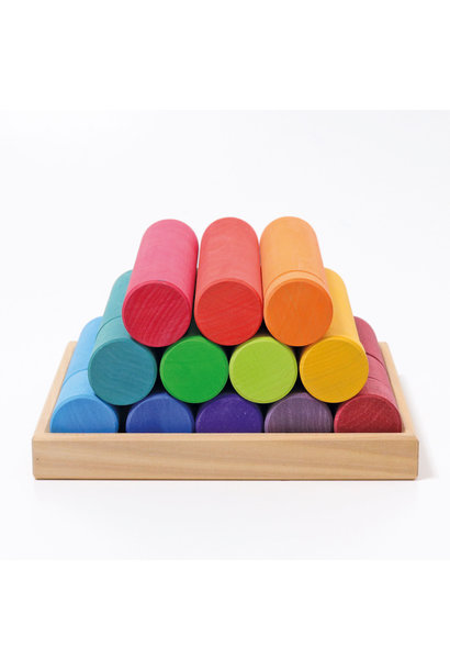 blokken set rollers groot regenboog