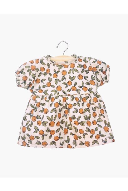 Minikane poppenkleding 34 cm | faustine jurk mandarijn