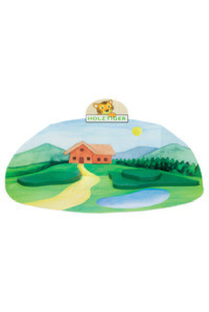 speelplaat landschap voor boerderij + bos