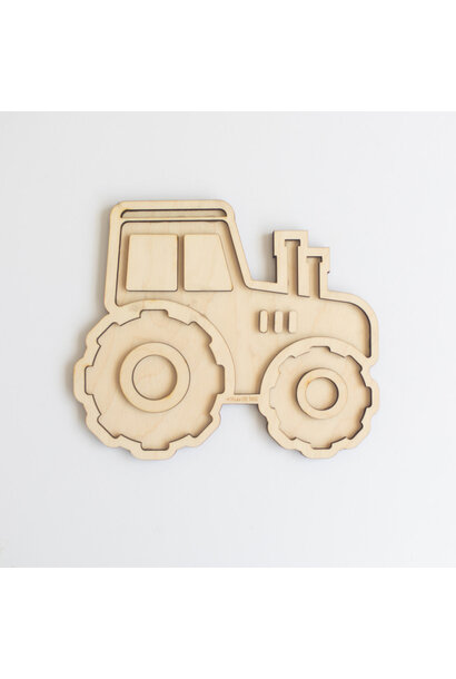 Houten speeltray tractor