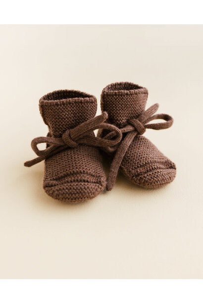 booties mocha 0-9M