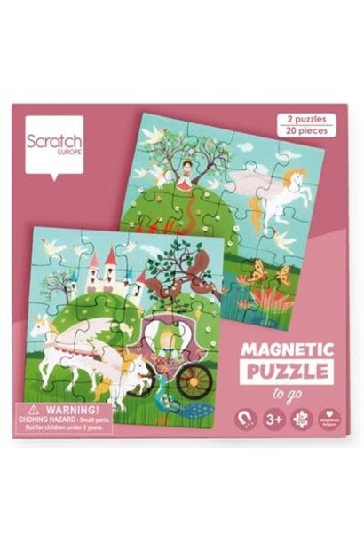 Scratch magnetische puzzel 2 puzzels, 20 delig -  prinsessen