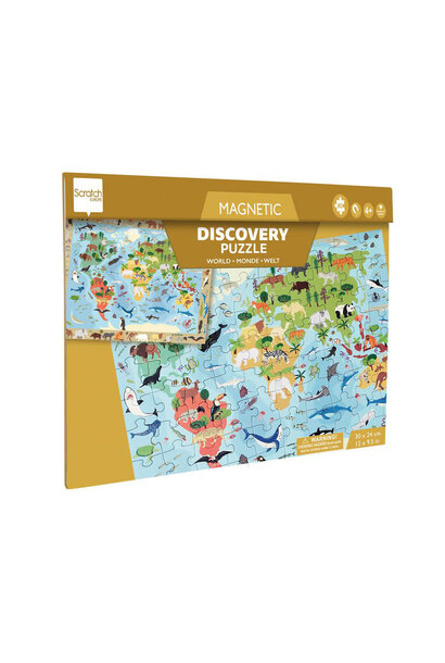 Scratch magnetische zoek puzzel - werelddieren 80 delig