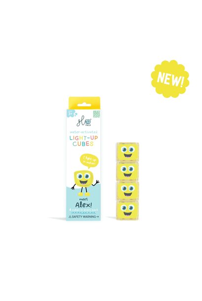 lichtgevende blokjes 4st. -  Alex geel