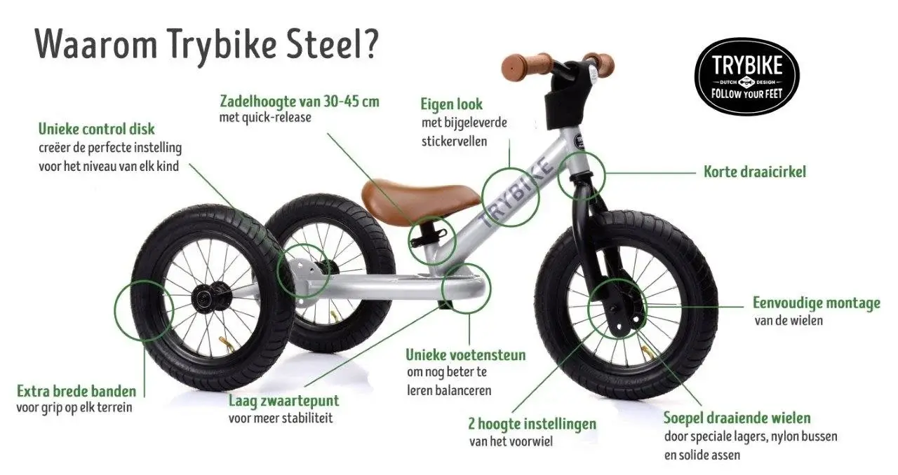 Trybike steel 2-in-1 loopfiets mat rood-4