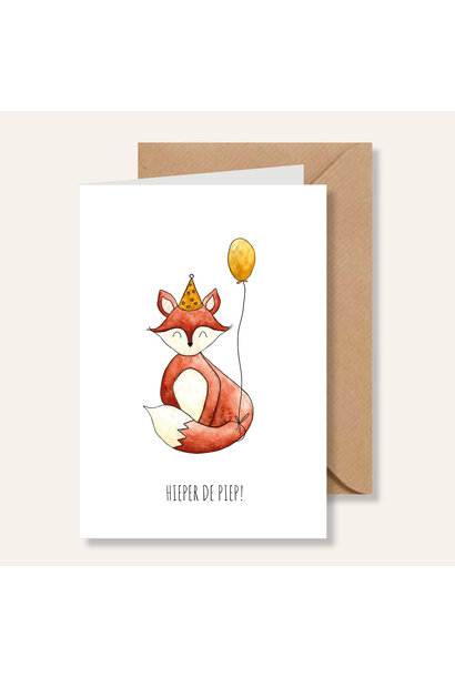 Juulz wenskaart | vos hieper de piep!