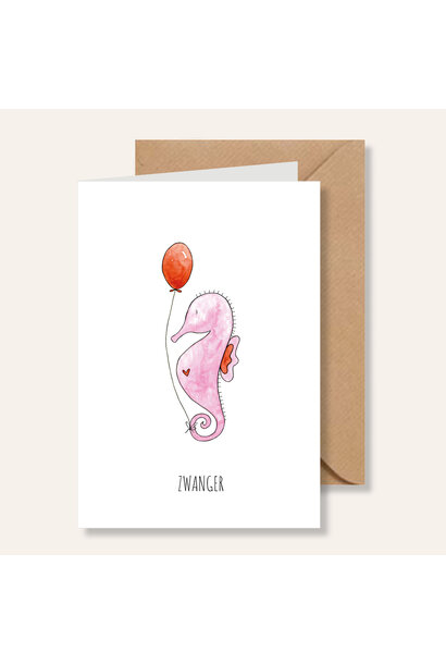 Juulz wenskaart | zeepaardje zwanger