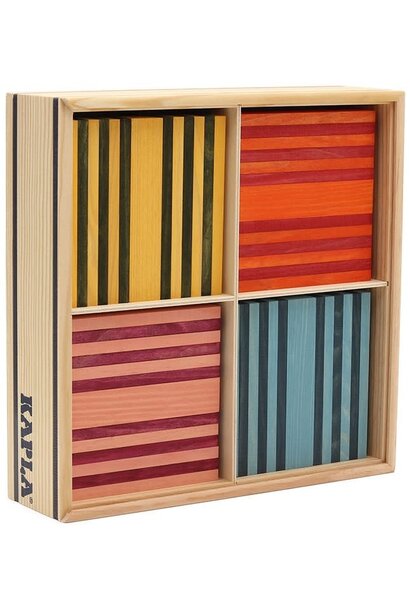 Kapla houten bouwplankjes gekleurd 100 delig